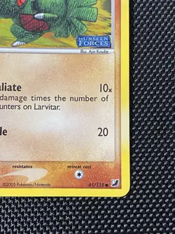 Pokemon TCG Larvitar EX Unseen Forces Card 61/115 Holo Stamped - Image 4