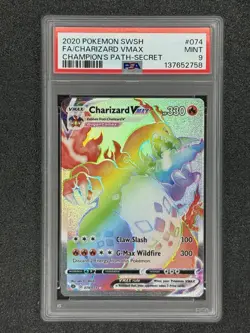 2020 Pokemon SWSH FA/ Charizard VMAX Champions Path - Secret #074 MINT PSA 9 - Image 1