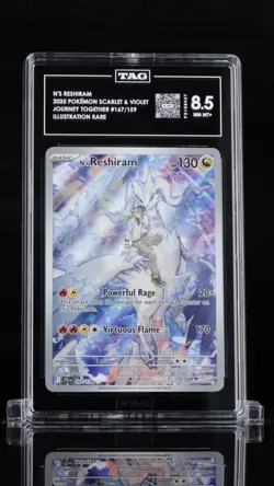 2025 Pokemon SV Journey Together N's Reshiram #167/159 TAG 8.5 - Image 1