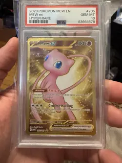 Pokemon Mew EX Gold TCG 205/165 SV 151 Scarlet & Violet Hyper Rare Holo PSA 10 - Image 1