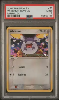 2005 Pokemon EX Emerald Whismur Reverse Foil 73/106 PSA 9 Mint - Image 1