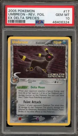 Pokemon Umbreon EX Delta Species Reverse Holo Rare #17 PSA 10 Gem Mint - Image 1