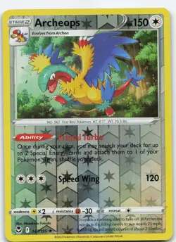 Archeops 147/195 SWSH12: Silver Tempest Holo Rare Reverse Holo MP Pokemon TCG - Image 1