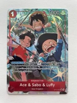 One Piece Card Game Ace & Sabo & Luffy (Alternate Art) OP13-007 SR English - Image 1