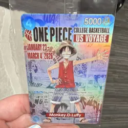One Piece Card Game US Voyage Promo Holo - Monkey.D.Luffy 5000 Power - Image 1