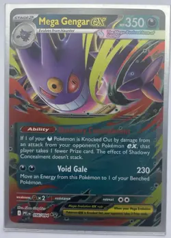 Mega Gengar EX 056/094 Me02: Phantasmal Flames Holo Pokemon Card Pack Fresh - Image 1