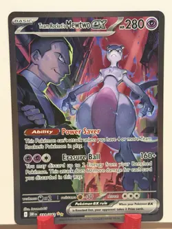 Pokemon TCG Team Rocket’s Mewtwo EX 231/182 Sv10: Destined Rivals SIR NM/Mint - Image 2