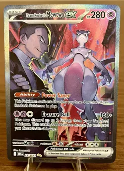 Pokemon TCG Team Rocket’s Mewtwo EX 231/182 Sv10: Destined Rivals SIR NM/Mint - Image 1
