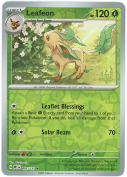 Leafeon (Reverse Holo) - 005/131 - Prismatic Evolutions - Pokemon - NM - Image 1