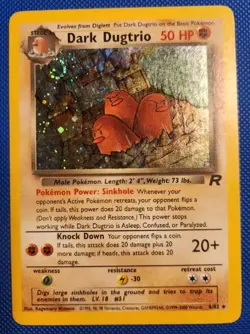 Dark Dugtrio 6/82 Team Rocket Holo (with swirl) - Pokemon TCG - LP - Image 1
