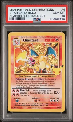 PSA 10 MINT Charizard Celebrations Classic Collection Holo Pokemon Card 4/102 - Image 1