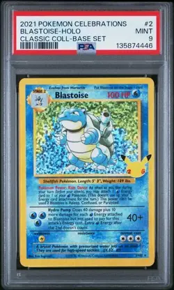 2021 Pokemon Celebrations Blastoise - Holo #2 Classic Collection Base Set PSA 9 - Image 1