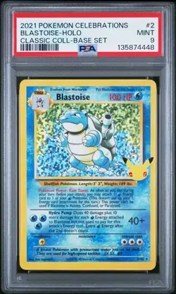 2021 Pokemon Celebrations Blastoise - Holo #2 Classic Collection Base Set PSA 9 - Image 1