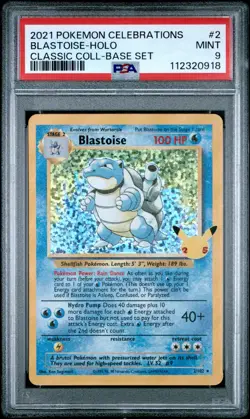 2021 Pokemon Celebrations Blastoise 2/102 Holo Classic Collection Base Set PSA 9 - Image 1