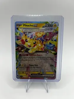 Pokemon TCG Sv08: Surging Sparks Pikachu EX Holo Card 057/191 NM/M Condition - Image 1