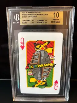 2016 Pokemon Mario Pikachu Queen of Hearts Playing Cards BGS 10 - Image 1