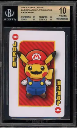 Pokemon Mario Pikachu Playing Cards Joker BGS 10 Pristine - Image 1
