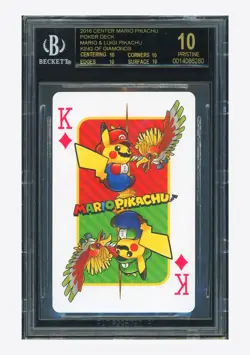Pokemon BGS 10 BLACK LABEL King Of Diamonds 2016 Mario Pikachu Playing Cards JPN - Image 1