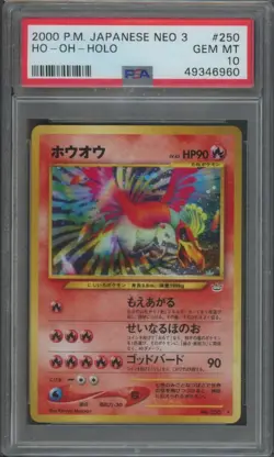 Pokemon TCG Ho-Oh No.250 Japanese Neo 3 Holo Rare PSA 10 - Image 1