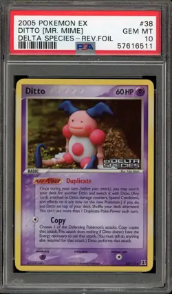 Pokemon Ditto [Mr. Mime] EX Delta Species Reverse Holo #38 PSA 10 Gem Mint - Image 1