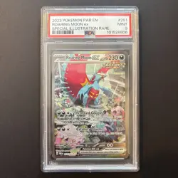 2023 POKEMON PAR EN-PARADOX RIFT SPECIAL ILLUSTRATION RARE ROARING MOON EX PSA 9 - Image 1