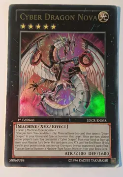 Yugioh - Cyber Dragon Nova *Ultra Rare* SDCR-EN038 (Moderate Play) 1st Edition! - Image 1