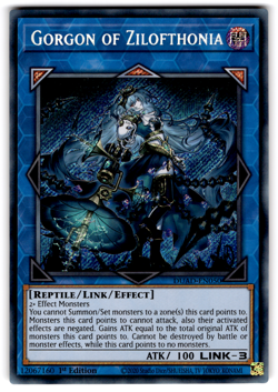 YUGIOH GORGON OF ZILOFTHONIA SECRET RARE 1ST NM DUAD-EN050 - Image 1