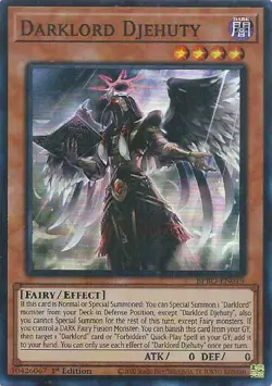 Near Mint, English Yu Gi Oh Darklord Djehuty - BPRO-EN019 - Super Rare - 1st Edi - Image 1