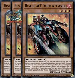Yugioh! 3x Rescue-ACE Quick Attacker BPRO-EN023 Ultra Rare 1st Ed NM - Image 1