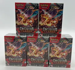 Lot of (5) Pokemon TCG SV Obsidian Flames Build & Battle Booster Box Sealed - Image 1