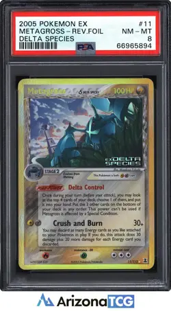 Pokemon 2005 Metagross 11/113 Reverse Foil EX Delta Species PSA 8 - Image 1