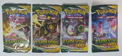 Evolving Skies Pokemon TCG 4 Packs Factory Sealed New Complete Art Set 820650808777 - Image 1