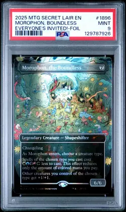 2025 MTG SECRET LAIR DROP EVERYONE'S INVITED!-FOIL MOROPHON, THE BOUNDLESS PSA 9 - Image 1