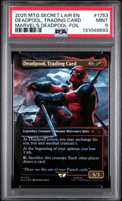 2025 MTG SECRET LAIR DROP MARVEL'S DEADPOOL FOIL DEADPOOL - PSA 9 - Image 1