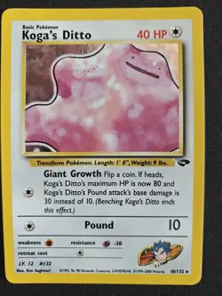 Pokemon TCG Koga's Ditto 10/132 Gym Challenge Holo Rare #5 10/132 - Image 1