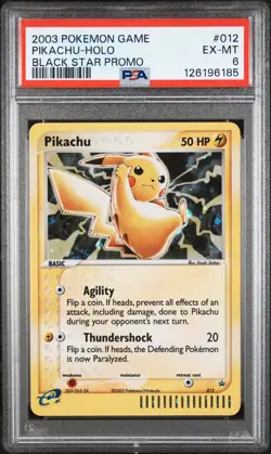 2003 POKEMON BLACK STAR PROMO #012 PIKACHU-HOLO PSA 6 - Image 1