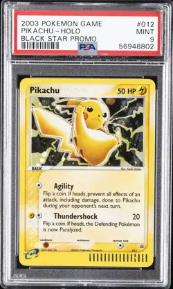 2003 POKEMON BLACK STAR PROMO #012 PIKACHU-HOLO PSA 9 - Image 1