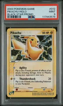 2003 Pokemon Black Star Promo #012 Pikachu-Holo PSA 9 - Image 1