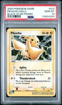 2003 POKEMON BLACK STAR PROMO #012 PIKACHU-HOLO PSA 10 - Image 1