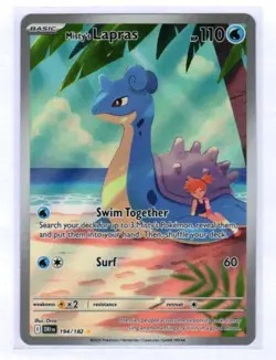 Pokemon TCG Misty's Lapras Destined Rivals 194/182 Illustration Rare NM - Image 1