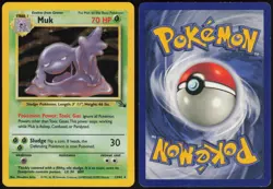 Muk 13/62 Fossil Holo Rare Pokemon Card - MP - Image 1