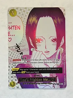 You'll Frighten Me... (Alternate Art) OP14-118 The Azure Sea's Seven Foil - Image 1