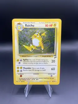 Raichu 16/130 Pokemon Base Set 2 Holo Rare Card - Image 1
