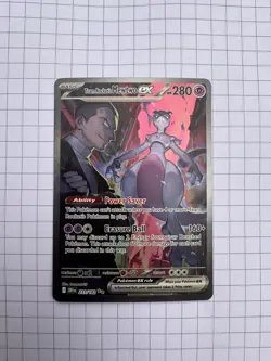 Pokemon TCG Destined Rivals Team Rockets Mewtwo EX Card 231/182 - Image 1