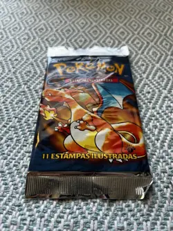 1st Edition Wizards Of The Coast Pokemon Base Set Booster Pack Portuguese - Image 3