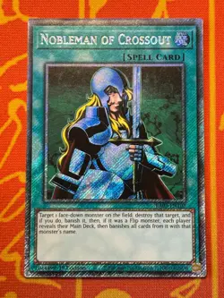 YUGIOH NOBLEMAN OF CROSSOUT PLATINUM SECRET RARE NM RA03-EN102 - Image 1