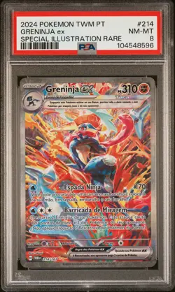 2024 POKEMON PORTUGUESE TWM PT-TWILIGHT MASQUERADE #214 GRENINJA EX PSA 8 - Image 1