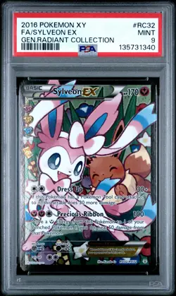 2016 POKEMON XY GENERATIONS RADIANT COLL #RC32 FULL ART/SYLVEON EX PSA 9 - Image 1