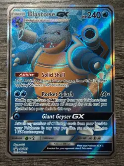 POKEMON BLASTOISE GX SM189 BLACK STAR PROMO HOLO 2019 + NEW DARKRAI SLEEVE LP-NM - Image 1