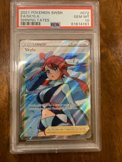 2021 POKEMON SWORD & SHIELD SHINING FATES #072 FULL ART/SKYLA PSA 10 - Image 1
